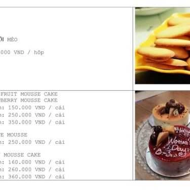 Thực đơn- Tiệm Bánh Je'Taime Bakery