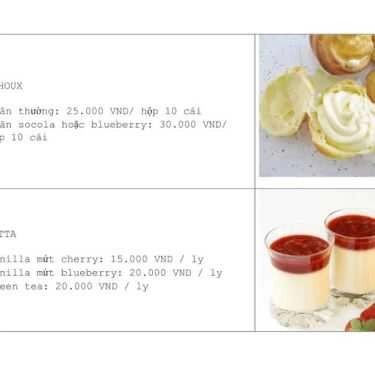 Thực đơn- Tiệm Bánh Je'Taime Bakery