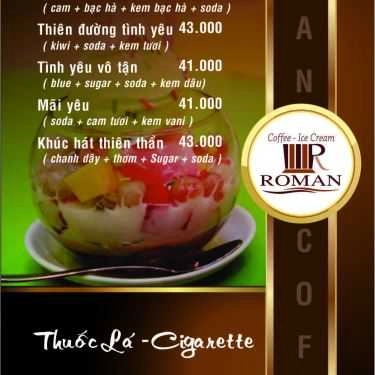Thực đơn- Roman Cafe - Đặng Văn Ngữ