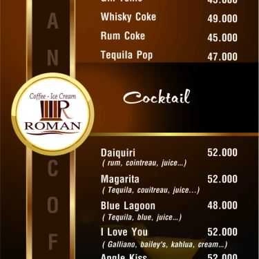 Thực đơn- Roman Cafe - Đặng Văn Ngữ