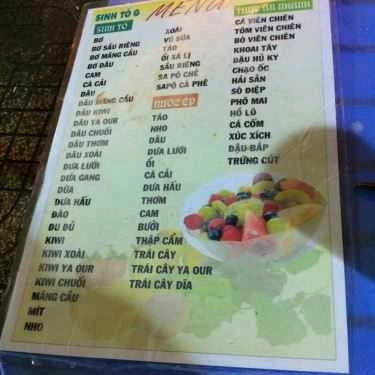 Thực đơn- Ăn vặt Sinh Tố G - Võ Văn Tần