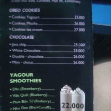 Thực đơn- Snow - Coffee & Cream