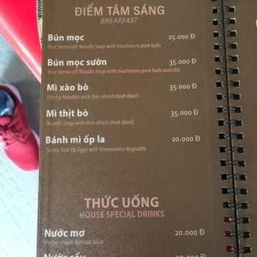 Thực đơn- The Coffee Home