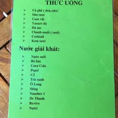 Thực đơn- Quán Trang - Trà Sữa, Giải Khát & Ăn Vặt