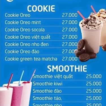 Thực đơn- Cafe Ótimo Station - Trà Sữa & Ăn Vặt