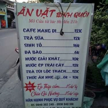 Thực đơn- Ăn Vặt Bình Quới