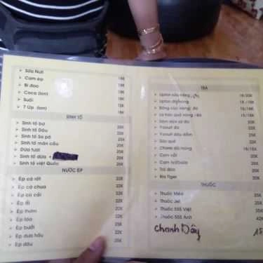 Thực đơn- 24H Coffee - Kênh Tân Hóa