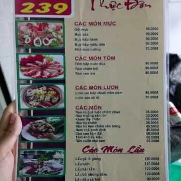 Thực đơn- Quán Nhậu Quán 239 - Bia Ướp Lạnh
