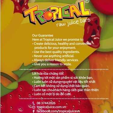 Thực đơn- Cafe Tropical Juice - Smoothies Bar