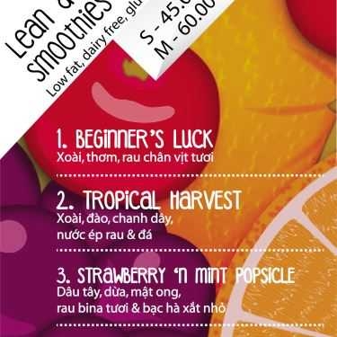 Thực đơn- Cafe Tropical Juice - Smoothies Bar