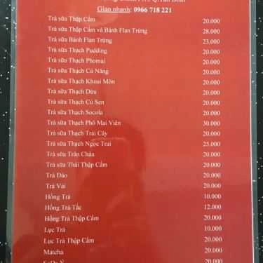 Thực đơn- Số Đỏ - Cafe & Trà Sữa - Cộng Hòa