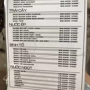 Thực đơn- ALÊ Cafe