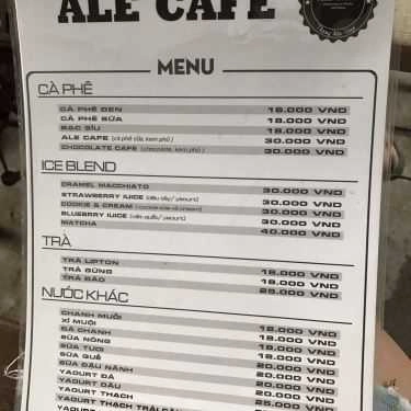 Thực đơn- ALÊ Cafe