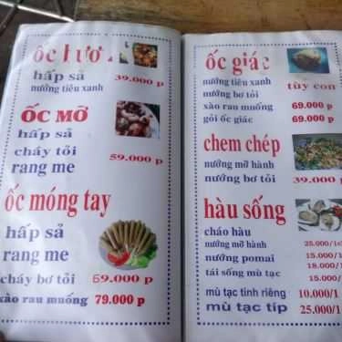 Thực đơn- Quán Nhậu Ẩm Thực Biển Xanh - Hải Sản Tươi Sống