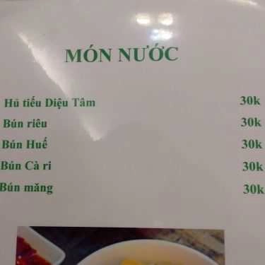 Thực đơn- Quán Ăn Diệu Tâm 2 - Ẩm Thực Chay