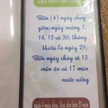 Thực đơn- Quán Ăn Hòa Nhơn - Ẩm Thực Chay