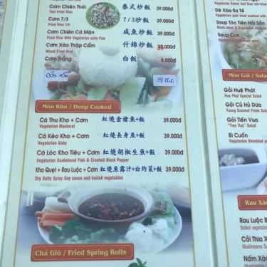 Thực đơn- Quán Ăn Ẩm Thực Chay Huệ Phát