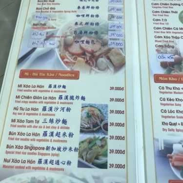 Thực đơn- Quán Ăn Ẩm Thực Chay Huệ Phát