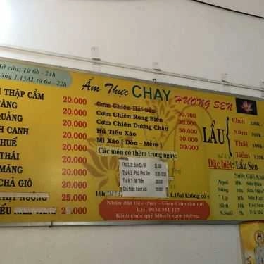 Thực đơn- Quán Ăn Ẩm Thực Chay Hương Sen