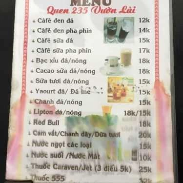 Thực đơn- Win Coffee - Vườn Lài
