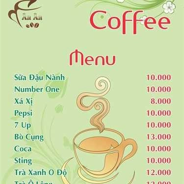 Thực đơn- Ân Ân Coffee - Tân Kỳ Tân Quý