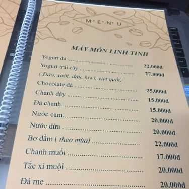 Thực đơn- An Coffee - Tân Thới Nhất 6