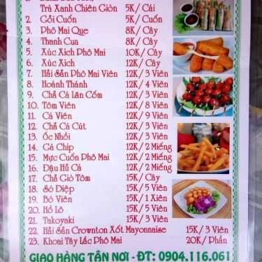 Thực đơn- Gỏi Cuốn & Ăn Vặt - Nguyễn Công Trứ