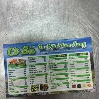 Thực đơn- Cô Ba - Ăn Vặt Phan Rang