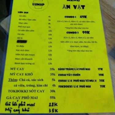 Thực đơn- Ăn Vặt Lumap - Lê Thị Hà