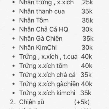 Thực đơn- Ăn Vặt Món Hàn