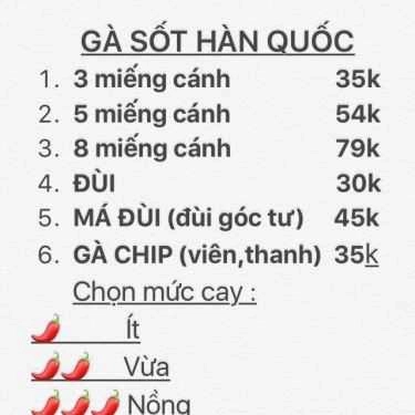 Thực đơn- Ăn Vặt Món Hàn