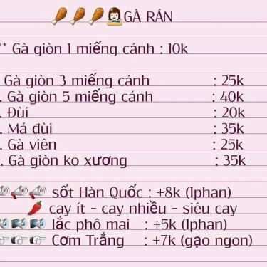 Thực đơn- Ăn Vặt Món Hàn