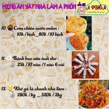 Thực đơn- Ăn Vặt A Phón - Shop Online