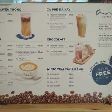Thực đơn- Anh Coffee & Juice - Saigon Centre