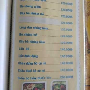 Thực đơn- Quán Nhậu Anh Mập - Bò Tơ Củ Chi & Hải Sản