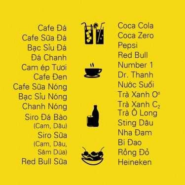 Thực đơn- Anh Ú Anh Đô Cafe - Lê Trọng Tấn