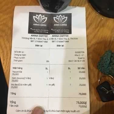 Thực đơn- Anna Coffee - Đặng Văn Bi