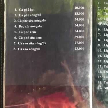Thực đơn- Anna's Garden Cafe