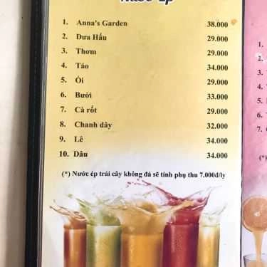 Thực đơn- Anna's Garden Cafe