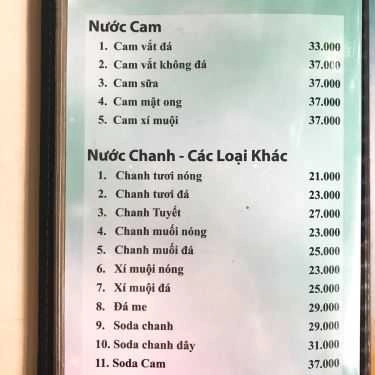 Thực đơn- Anna's Garden Cafe