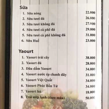 Thực đơn- Anna's Garden Cafe