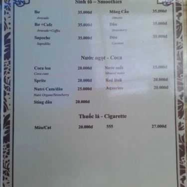 Thực đơn- Arabi Cafe