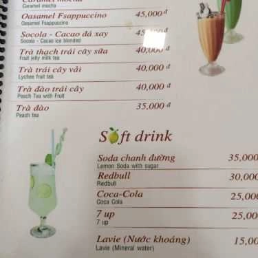 Thực đơn- Aroli Coffee - Sài Gòn Pearl