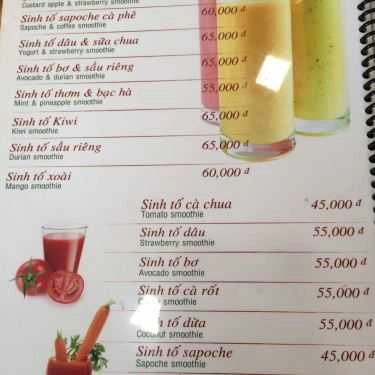 Thực đơn- Aroli Coffee - Sài Gòn Pearl