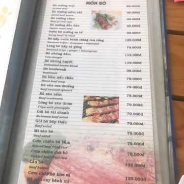 Thực đơn- Quán Nhậu Ba Cây Xoài - Chuyên Các Món Nướng