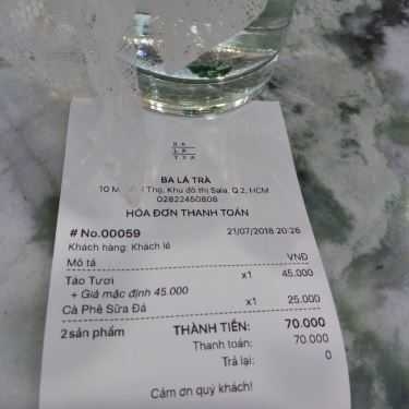 Tổng hợp- Cafe Ba Lá Trà - Khu Sala
