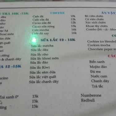 Thực đơn- Cafe Baby Ken Milk Tea