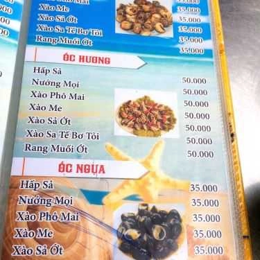 Thực đơn- Quán Nhậu Băng Tâm - Ốc & Lẩu Bắp Bò