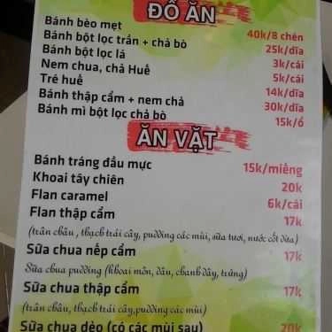 Thực đơn- Ăn vặt Bánh Bèo Mẹt