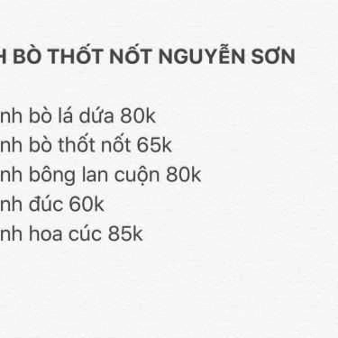 Thực đơn- Shop online Bánh Bò Thốt Nốt Nguyễn Sơn - Giao Hàng Tận Nơi - Vĩnh Viễn